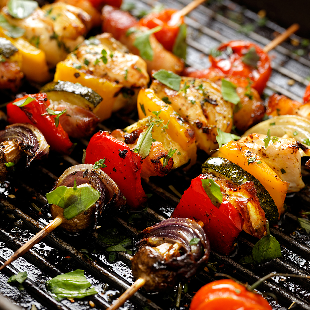 Chicken and Bacon Shish Kabobs